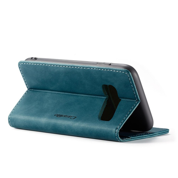 Husa CASEME pentru Samsung Galaxy S10 Plus, Leather Wallet Case, albastru