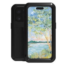 Love Mei Huse pentru iPhone 16 Pro, armored with glass, negru