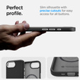 Carcasa Spigen pentru iPhone 16E, Enzo Aramid MagSafe, negru carbon + 9H Tempered Glass