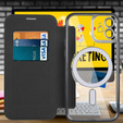 Cu clapetă pentru iPhone 12, RFID Wallet MagSafe CamShield, negru
