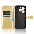 Cu clapetă pentru Infinix Hot 40i, Crazy Horse Wallet, de aur