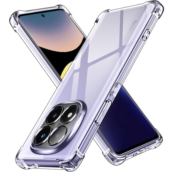 Carcasă pentru Xiaomi Redmi Note 14 Pro+ 5G, Erbord Dropproof, transparentă + Sticlă
