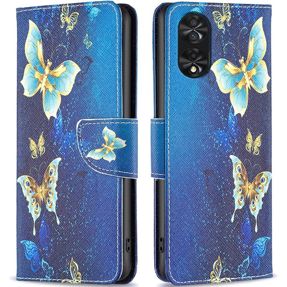 Cu clapetă pentru TCL 40 NxtPaper, Wallet, Butterflies albastru