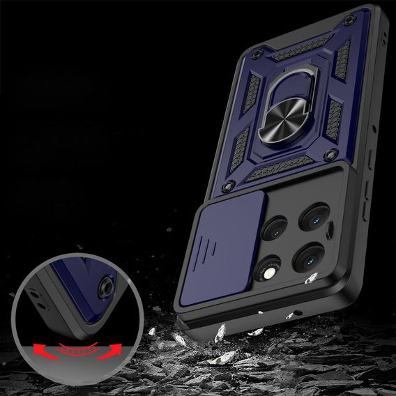 Husă blindată pentru Motorola Moto G86 5G, CamShield Slide, albastru