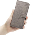 Cu clapetă pentru Samsung Galaxy M55 5G, Mandala, gri