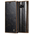 Carcasă flip CASEME pentru Samsung Galaxy S8, Waxy Textured, cafea