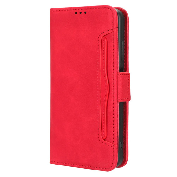 Cu clapetă pentru Xiaomi Redmi 13C / Poco C65, Card Slot, roșu