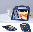 Husă pentru copii pentru iPad 10.2" 2021/2020/2019 (9/8/7 gen.) / Air 10.5" 2019 (3 gen.), Cute Patterns, cu suport, albastru închis