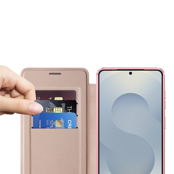 Husă RFID Wallet MagSafe Flip cu protecție pentru cameră pentru Samsung Galaxy S26 Plus, roz