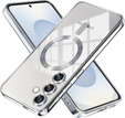 Husă pentru Samsung Galaxy S25, Electro MagSafe, de argint + Sticlă pentru ecran