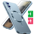 Carcasă pentru Samsung Galaxy S25 Edge, ColorMag, pentru MagSafe, albastru + sticlă călită 9H