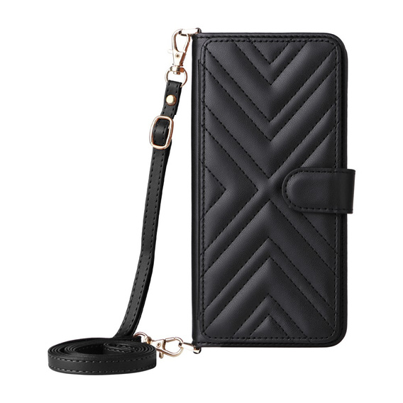 Carcasă cu clapetă pentru Xiaomi Poco F7 Ultra, Crossbody Leather Wallet, negru