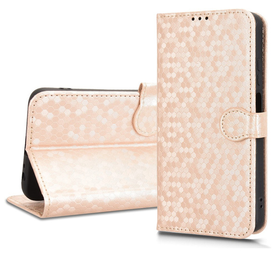 Husa cu clapetă pentru T Phone 3 5G, Wallet Rhombus, de aur