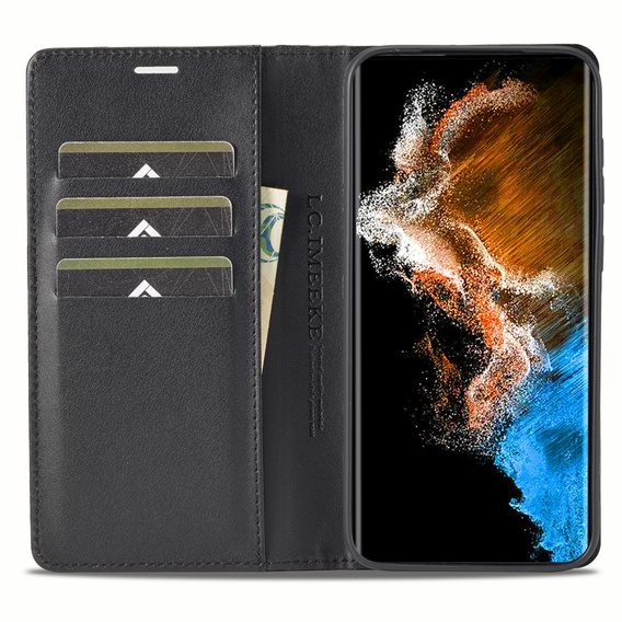 Carcasă cu clapetă pentru Samsung Galaxy S24, Carbon LC.IMEEKE, negru