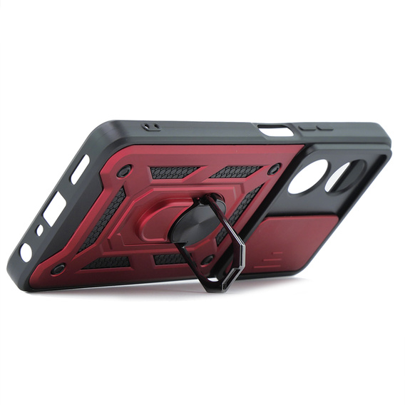 Husă blindată pentru Oppo A58 4G, CamShield Slide, roșu