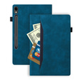 Husă pentru Samsung Galaxy Tab S10 FE+ Plus, Classic, cu spațiu pentru stylus, albastru