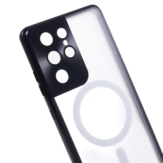 Carcasa Magnetic Dual Glass MagSafe pentru Samsung Galaxy S21 Ultra, negru