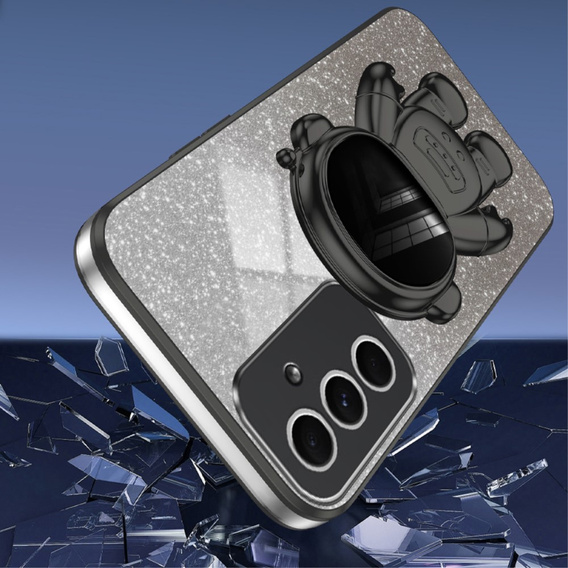 Husa pentru Samsung Galaxy A55 5G, Glitter Astronaut, negru
