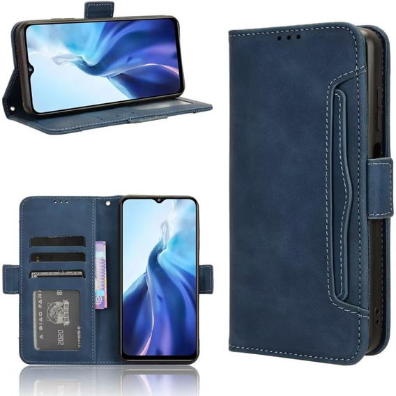 Cu clapetă pentru Realme Note 70T 4G, Card Slot, albastru închis