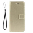 Cu clapetă pentru Xiaomi Poco F6 Pro, Crazy Horse Wallet, de aur