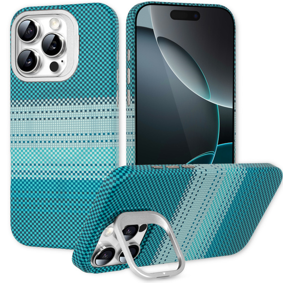 Carcasă pentru iPhone 16 Pro Max, cadru Kickstand, pentru MagSafe, Moon Green