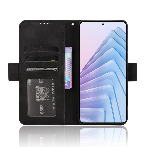 Cu clapetă pentru Xiaomi Redmi Note 14 4G, Card Slot, negru