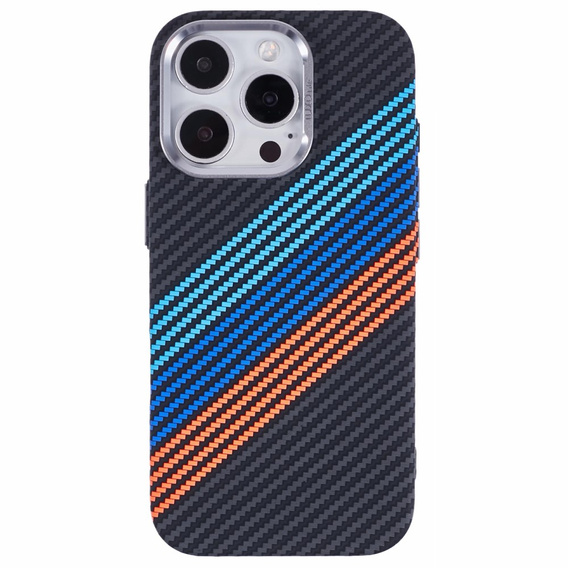 Carcasa pentru iPhone 16 Pro Max, Carbon Fiber MagSafe, albastru închis