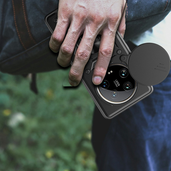 Husă blindată pentru Xiaomi 14 Ultra, CamShield Slide, negru