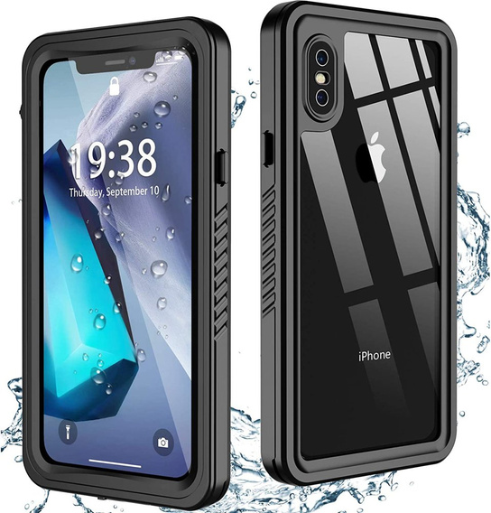 Husă impermeabilă IP68 pentru iPhone X / XS, negru