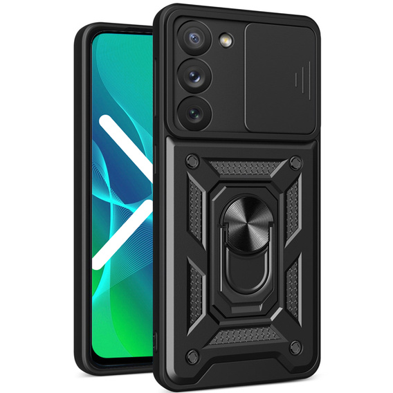 Husă blindată pentru Samsung Galaxy S23, CamShield Slide, negru