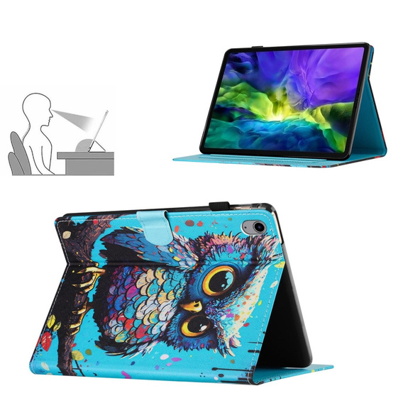 Husă pentru iPad 10.9" 2022 (10 gen.), cu clapetă, owl