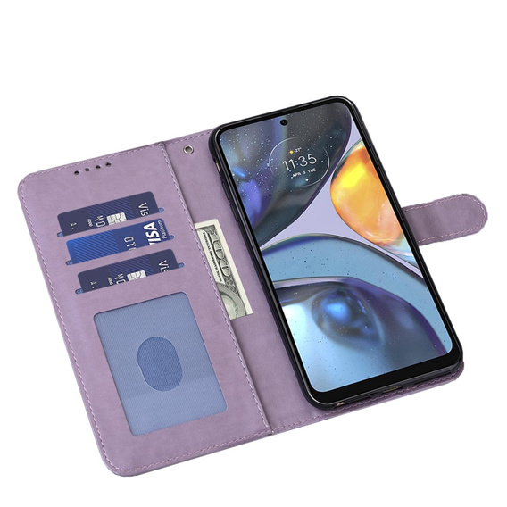 Cu clapetă pentru Motorola Moto G22, tree, violet
