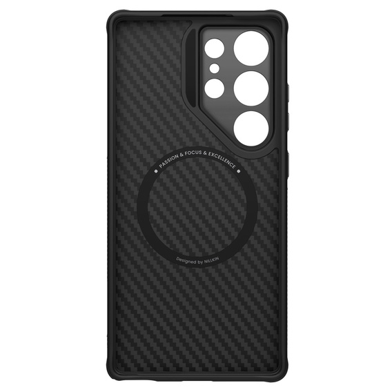 Carcasă pentru Samsung Galaxy S25 Ultra, carcasă blindată Nillkin, Carboprof Case, pentru Magsafe, negru