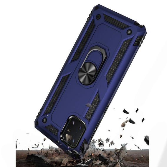 Husă blindată pentru Samsung Galaxy Note 10 Lite, Nox Case Ring, albastru