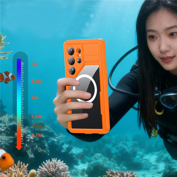 Husă impermeabilă Redpepper MagSafe pentru Samsung Galaxy S26 Ultra, portocaliu