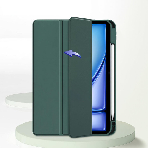 Husă pentru iPad Air 13" 2025/2024 (7/6 gen.), Smartcase Hybrid, cu spațiu pentru stylus, verde