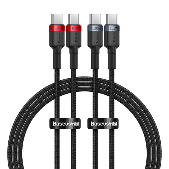 Baseus Cafule USB-C la USB-C 100W cablu 1m - set de 2 bucăți