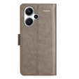 Cu clapetă pentru Xiaomi Redmi Note 13 Pro+, Butterfly, gri
