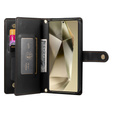 Cu clapetă pentru Samsung Galaxy S25 Ultra, Wallet Zipper Pocket, negru