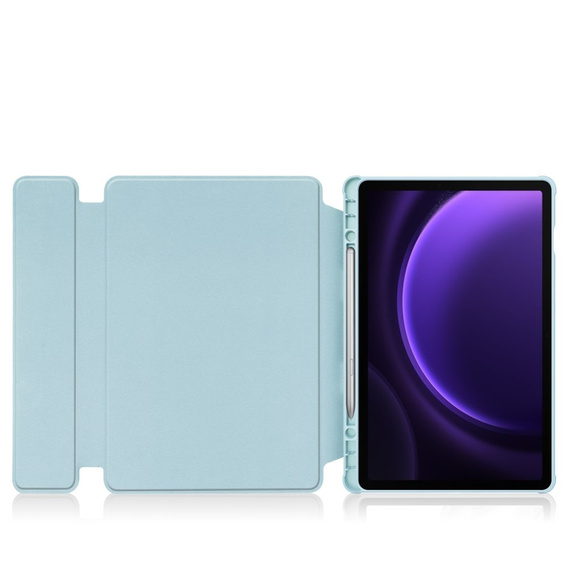 Carcasă + tastatură Samsung Galaxy Tab S9 FE+ Plus, Rotary 360° Leather, caz albastru