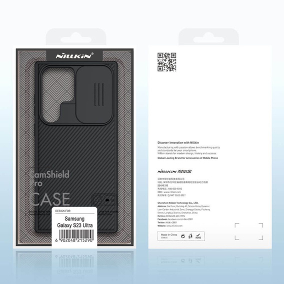 Carcasă blindată Nillkin pentru Samsung Galaxy S23 Ultra, CamShield Pro, negru