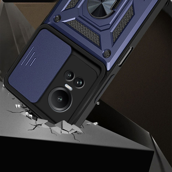 Husă blindată pentru Oppo Reno 10 / 10 Pro, CamShield Slide, albastru
