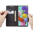 Husa CASEME pentru Samsung Galaxy A51, Leather Wallet Case, negru