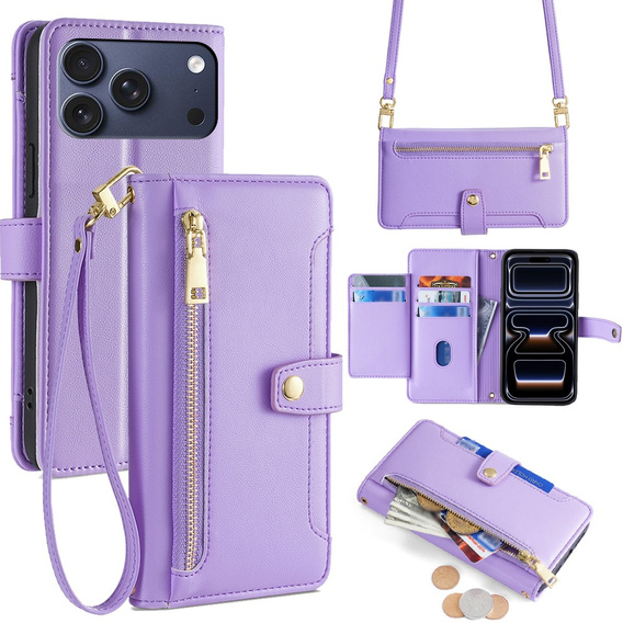 Husă flip cu buzunar cu fermoar pentru iPhone 17 Pro