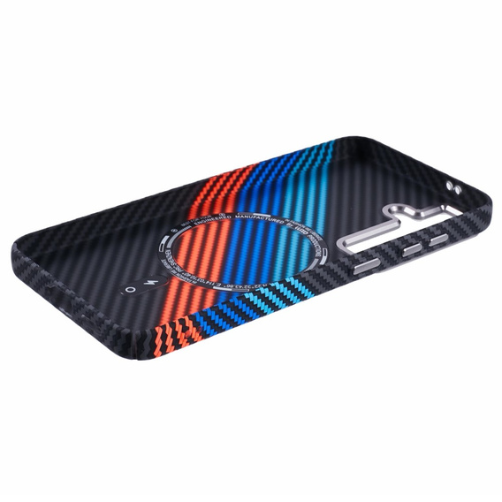 Carcasa pentru Samsung Galaxy S25+ Plus, Carbon Fiber MagSafe, albastru închis