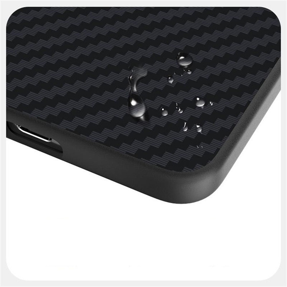 Carcasa ABEEL pentru Samsung Galaxy S25 Edge, Carbon Fiber, pentru MagSafe, negru