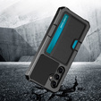 Husa pentru Samsung Galaxy A55 5G, Card Holder Kickstand, negru