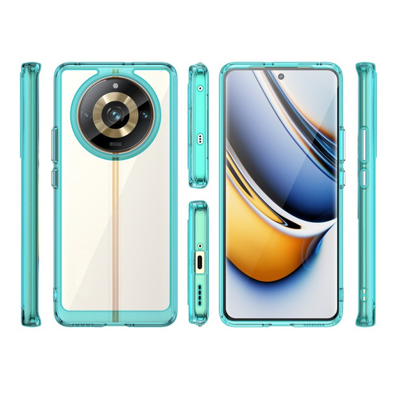 Huse pentru Realme 11 Pro 5G / 11 Pro+ 5G, Fusion Hybrid, transparent / albastru