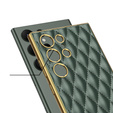 Husă pentru Samsung Galaxy S24 Ultra, Leather Rhombus, verde