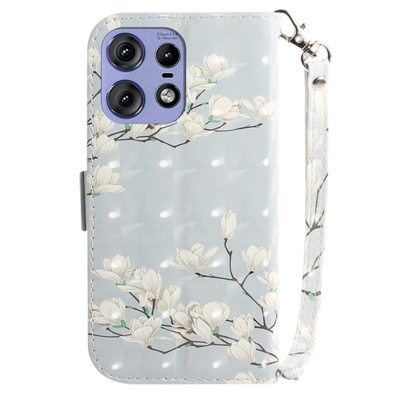 Cu clapetă pentru Motorola Edge 50 Pro 5G, Wallet, Magnolia Flowers gri